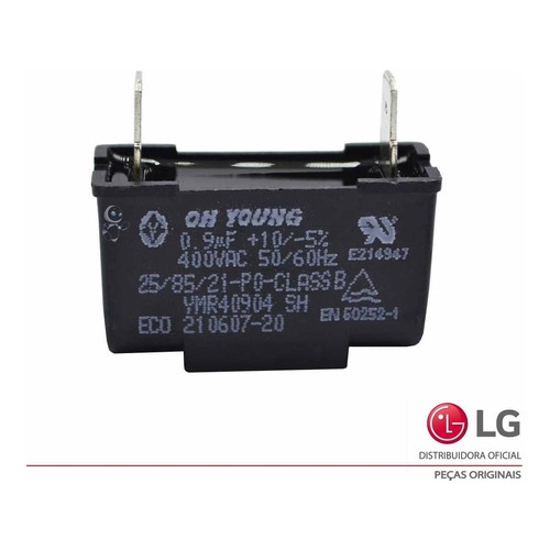 CAPACITOR AR CONDICIONADO LG 0.9UF 400V YMR40904 3H01487A - ORIGINAL