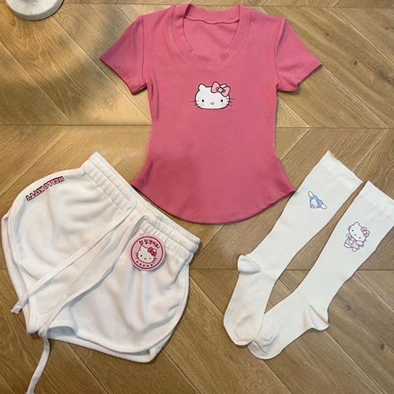  Sweet Skinny Hello Kitty Camiseta de manga curta Hello Kitty