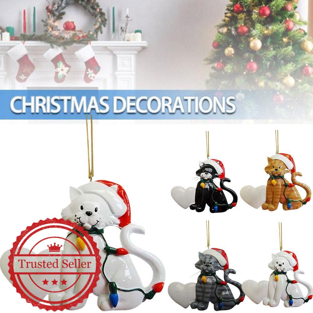 Animais Gatos De Natal Ornamento Acrílico Decoração Pendurado Dachshund Pendant J4N5