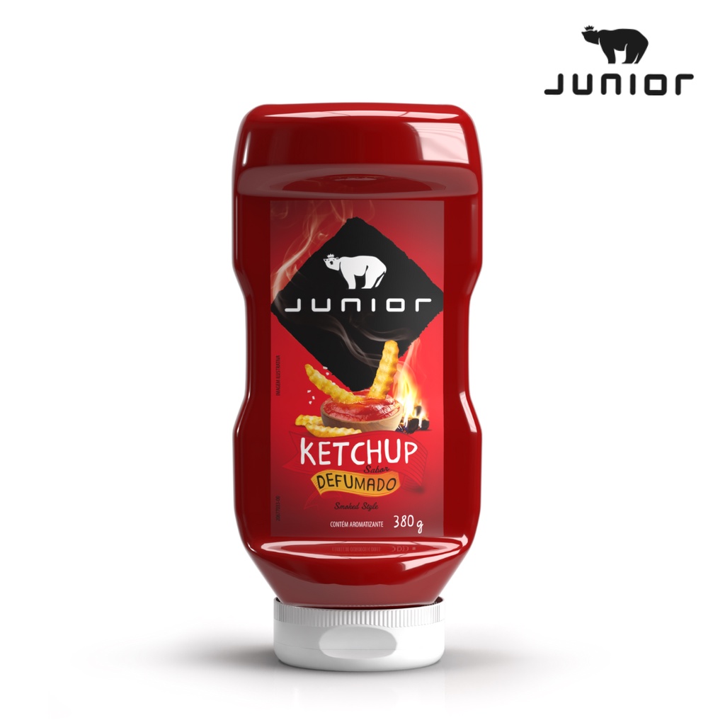 Ketchup Defumado Gourmet Cremoso 380g Junior Frasco Food Service Molho Lanches Fritas Snacks