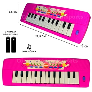 Teclado Infantil Brinquedo Musical Piano P/ Bebês Órgão Som Cor Preto