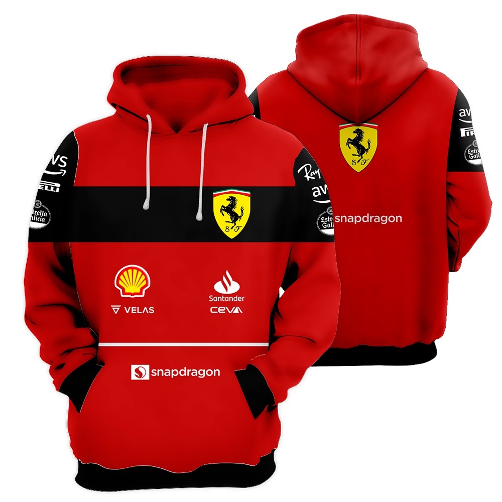 Blusa Moletom Sublimação Ferrari Blusão Mercedes Full Print com Capuz ESTAMPA 3D