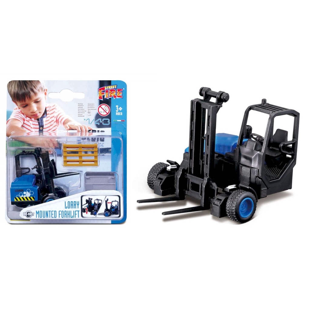 Empilhadeira Forklift c/ Pallet - Haulers Lift Load - Street Fire - 1/43 - Bburago