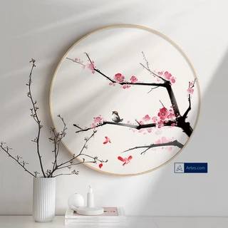 Quadros artísticos de parede da peônia, flor de ameixa chinesa, quadros de lótus, para sala de estar