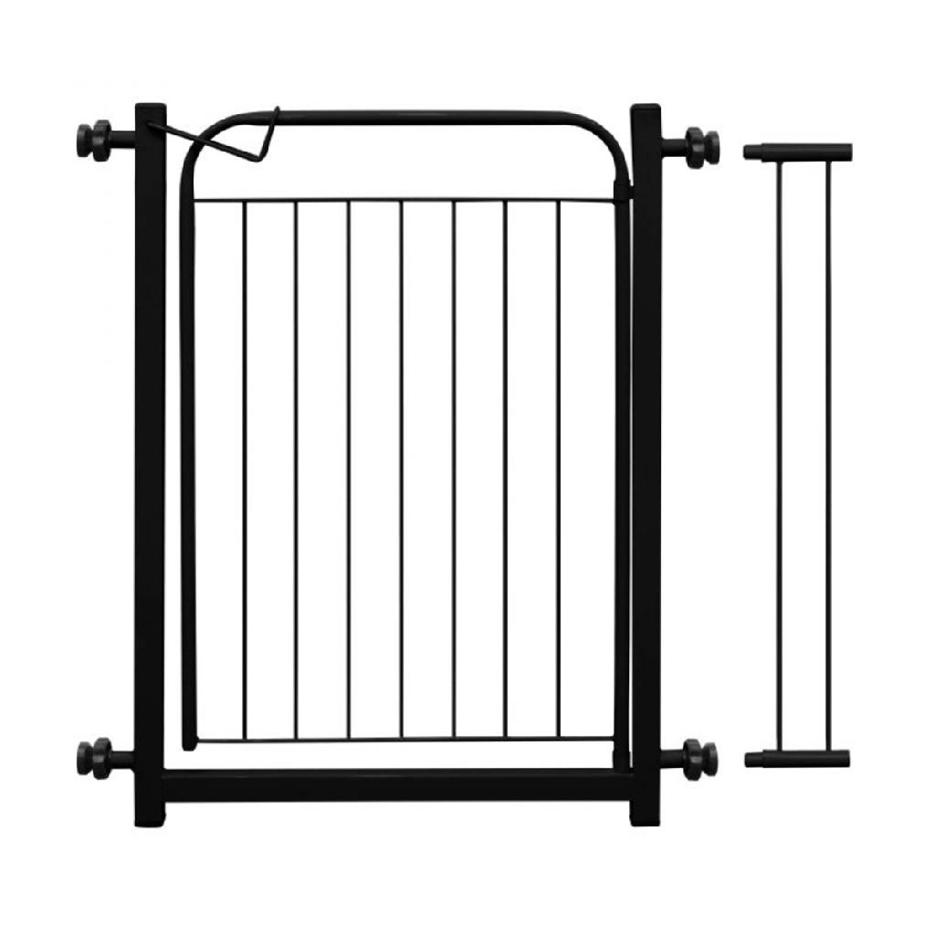 Portão Cercado Pet Criança Bebê Proteção Preto C/ Extensor 