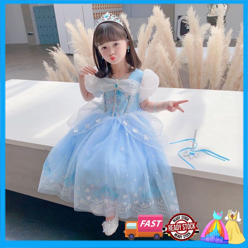 Fantasia Cinderela Vestido Princesa Azul Bordado Longo Luxo em 2023