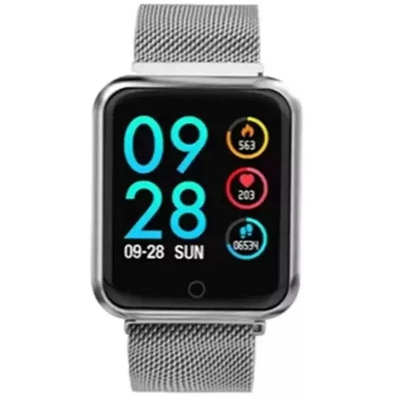 Smartwatch P80 Original sport Pulseira Milanese + Pulseira Extra Aplicativo  DaFit + Nota Fiscal (Rosa)