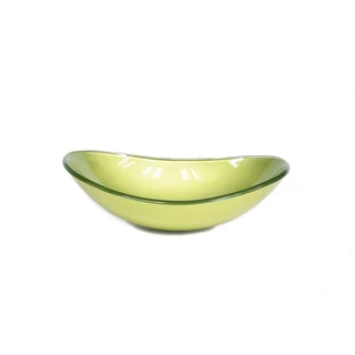 CUBA DE VIDRO OVAL 55CM VERDE OLIVA