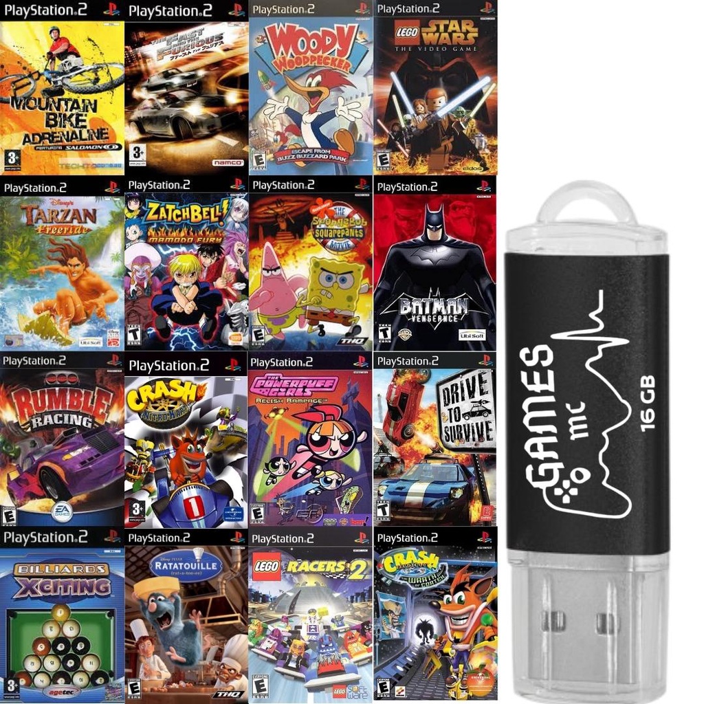 Kit Ps2 OPL 16 Jogos Pra Playstation 2 Usb 16GB | Shopee Brasil