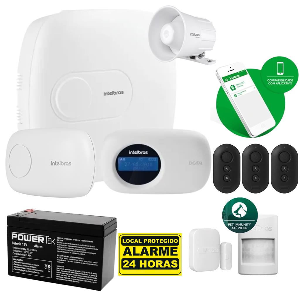 Kit Central Alarme Amt 2018e C/ Sensores Sem Fio Intelbras | Shopee Brasil