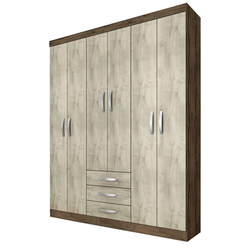 Guarda Roupa / Roupeiro Casal Barcellona Milano 6 Portas 3 Gavetas MDP