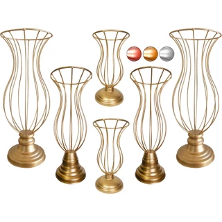 6 Vasos Armação Para Pedrarias Ou Pérolas Decoração Luxo de Festas e Casamentos Jarros Aramado