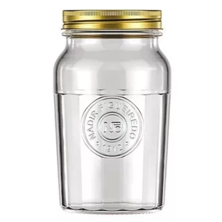 Pote Vidro Americano Vintage Transparente Com Tampa 1500ml