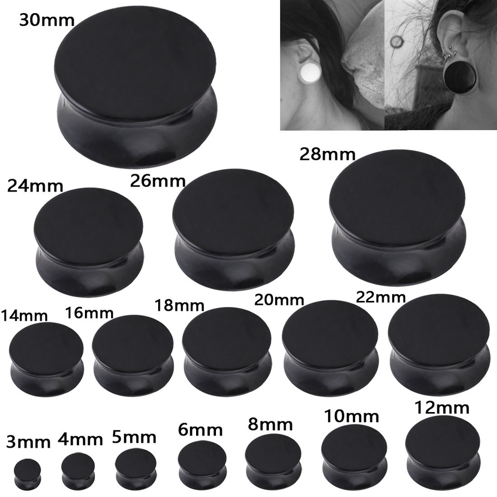 Temy 1 Par Brincos Acrílicos Bastão De Tambor Sólido Aurícula Jóias Populares De Perfuração Corporal De Orelha Tamanho Completo Alargador Fashion Jewerly