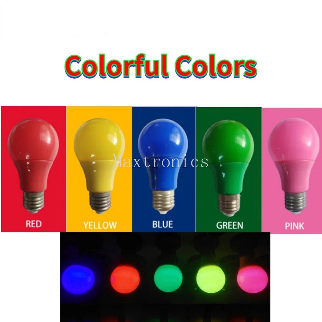 1/3pcs Lâmpada Led Colorida E27 Bar Light 7W/9W Vermelha Azul Verde Amarela Rosa KTV Party Home Decor Lighting
