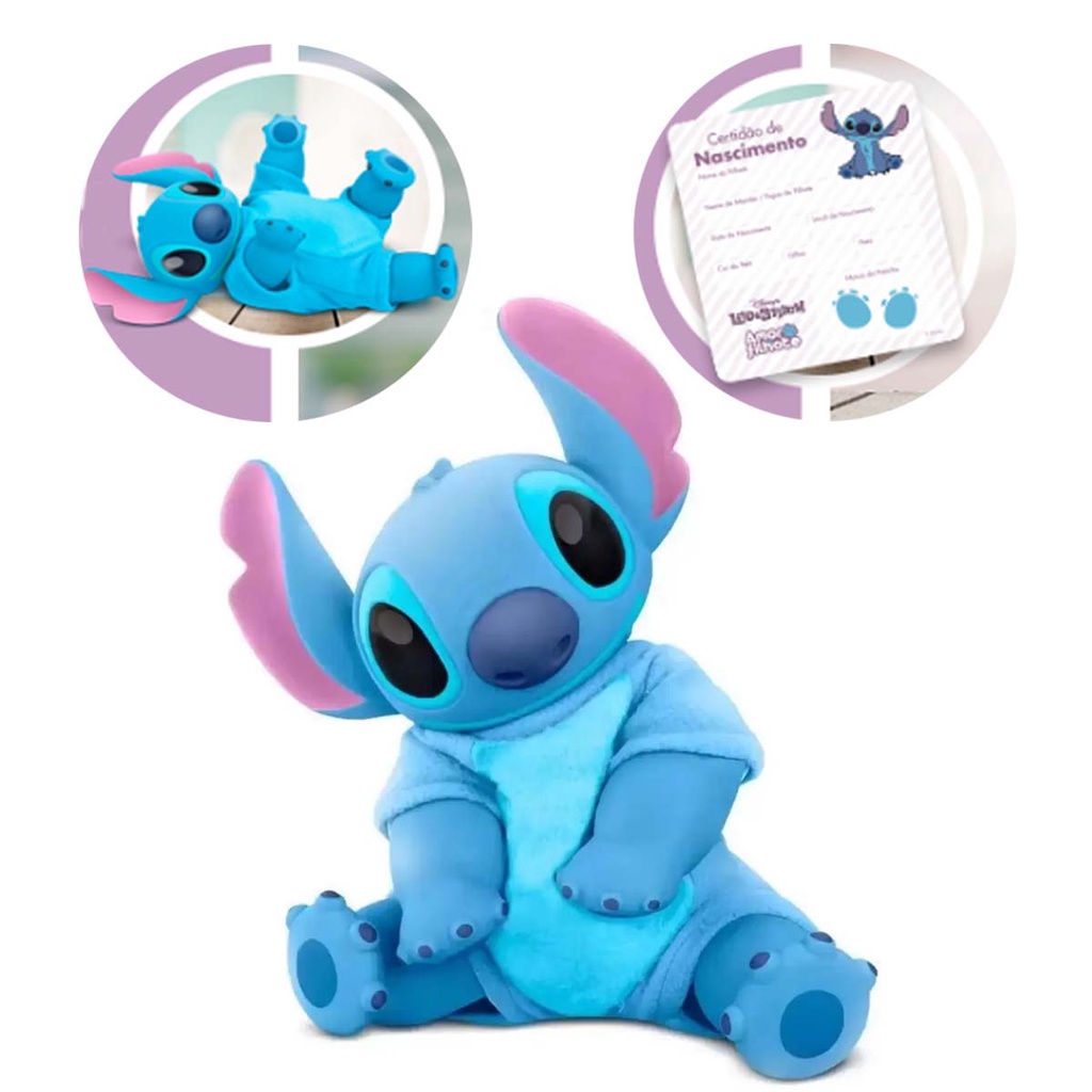 Boneco Baby Coleção Amor De Filhote Stitch Brinquedo Disney