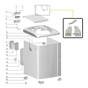Kit Dobradiça Com Pino e Mola + Cola Garin Para Tampa Móvel Compatível Electrolux Similar Lavadora - 4715