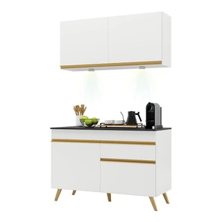 Armário de Cozinha Compacta 120cm com Leds Veneza Up Multimóveis V2012