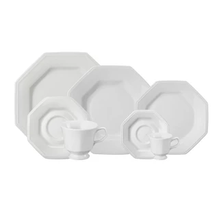 Jogo de Jantar 42 Peças Chá Café Prisma Porcelana Schmidt