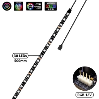Fita de Led RGB 4pin 12v Sync Aura 500mm para Gabinete Gamer