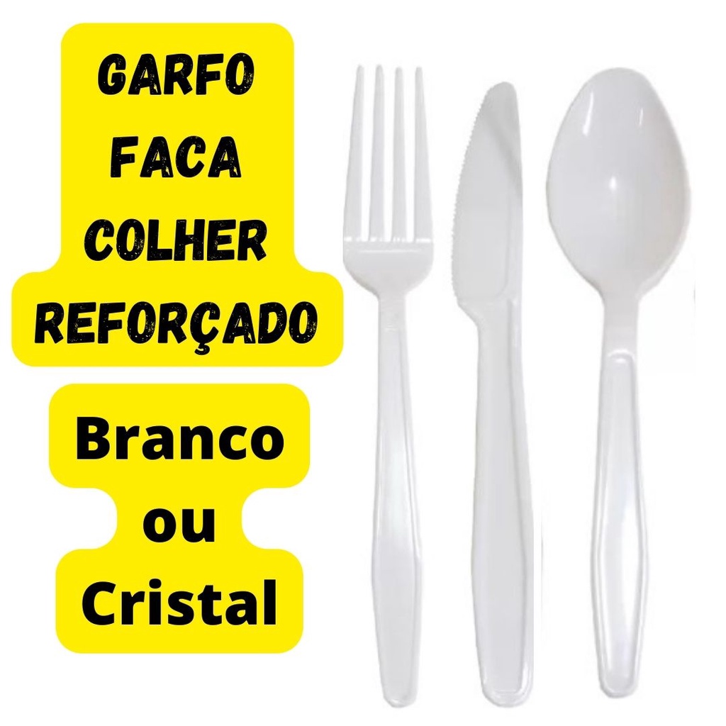 Garfo Descartável Fast Food Prata Manufatura 50 Unidades