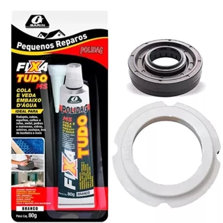 KIT SALVA TANQUE BRANCO + COLA FIXA TUDO GARIN + RETENTOR LAVADORA BRASTEMP E CONSUL