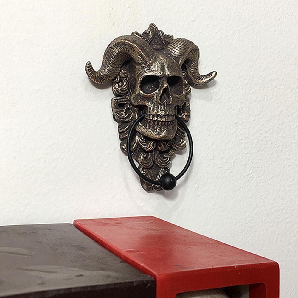 MXMUSTY Aldrava De Porta De Caveira , Cabeça De Ovelha Punk Satanás ...