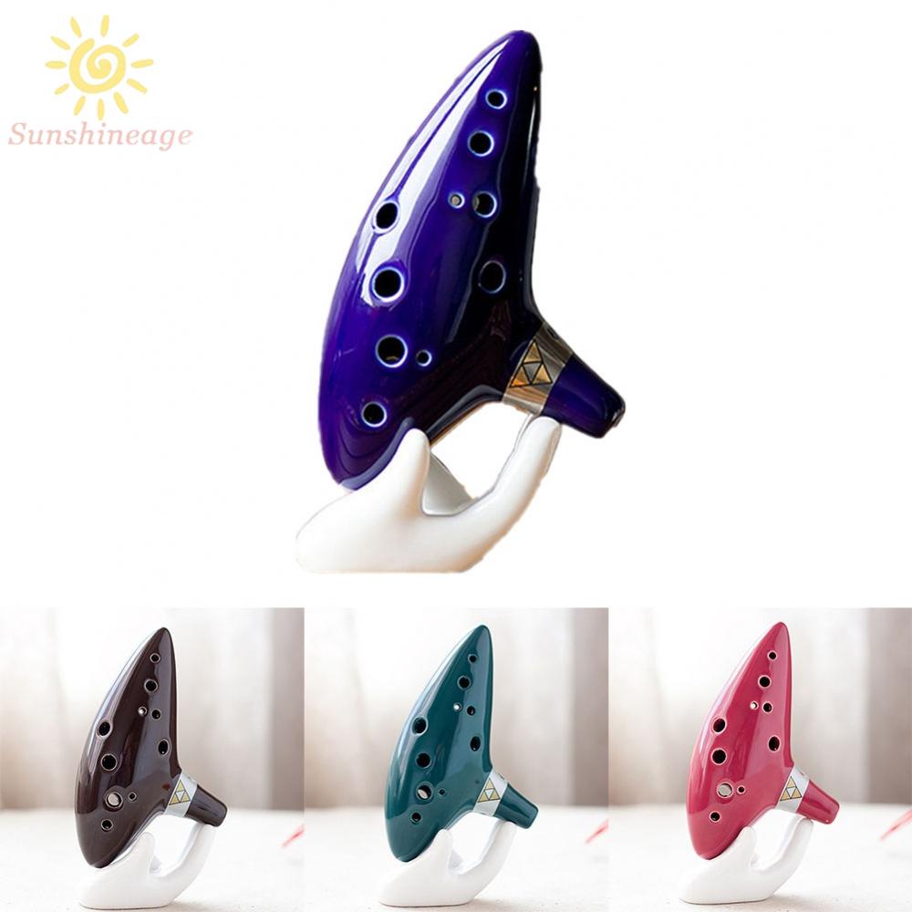Ocarina TNG In Ceramica 12 Fori, Tono Alto C, Con Custodia In PE Floreale - Foto 3