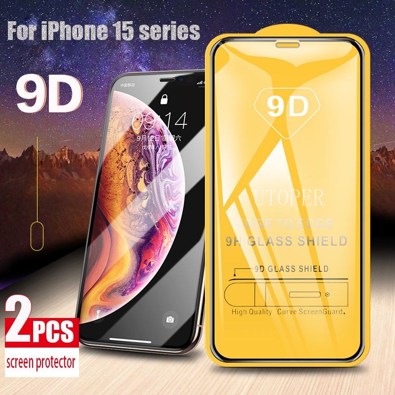 Protetor De Tela Para IPhone 15 Pro Max 14 Plus 13 Mini 12 11 XS XR X 8 7  SE OG Super 9D Filme HD De Vidro Temperado Cobertura Completa Explosão  Curva Premium Guard De $2,25