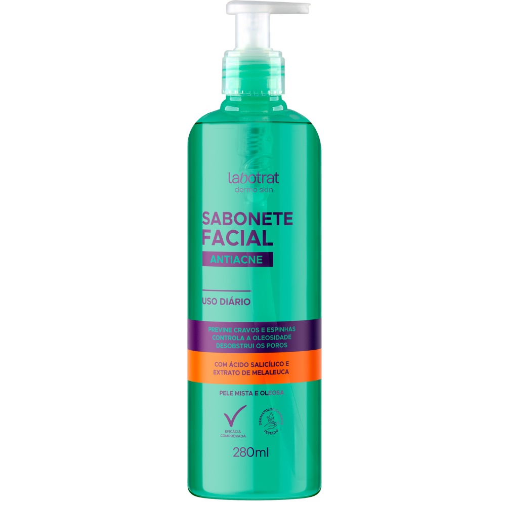 Sabonete Antiacne Facial Esfoliante Skin Care Labotrat 280ml | Shopee ...