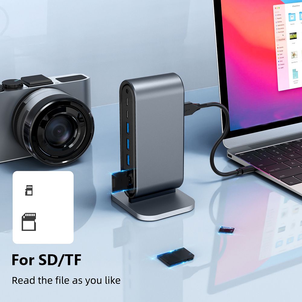 12-Em-1 USB C Hub Leitor De Cartão TF 3.0 4K HDMI Docking Station ...
