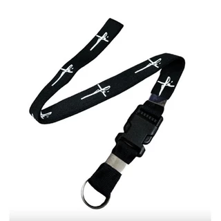 Kit 2 Cordões de Pescoço FÉ PRETO para Chave de Carro Moto Casa e Crachá ou Cartão de Identificação