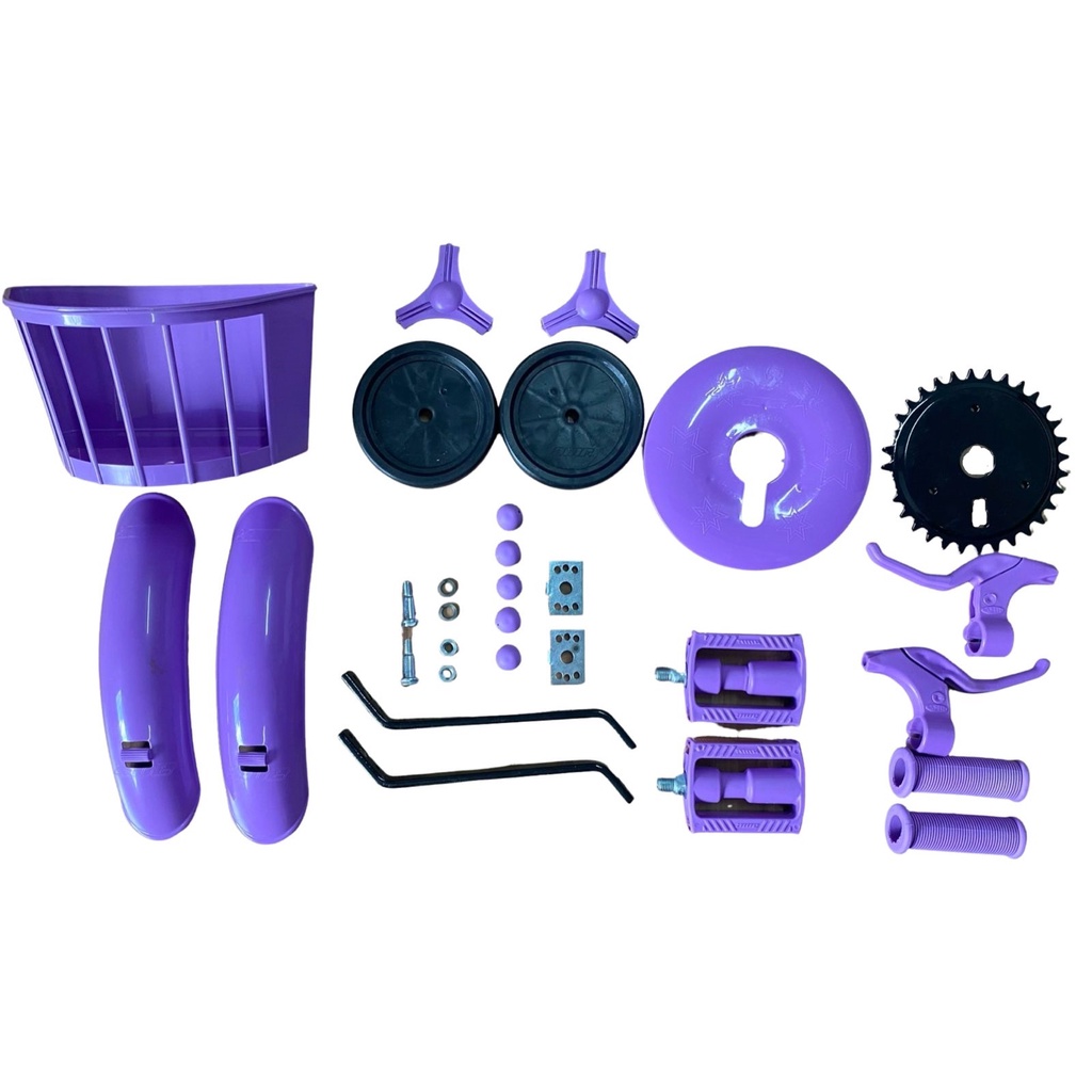 Kit Para Bicicletas Infantis Aro 16 Nylon Amr Lilás