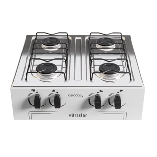 Fogão Cooktop a Gás Braslar Asiático Jr 4 Bocas branco
