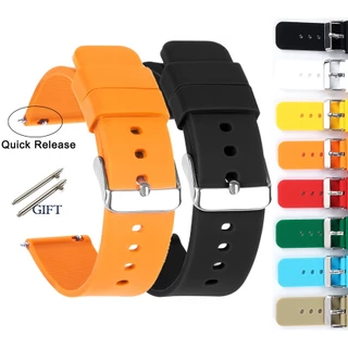 20mm 22mm Pulseira De Relógio De Silicone 14mm 16mm 18mm Lançamento Rápido Borracha Macia À Prova D'água Universal Reposição Acessório