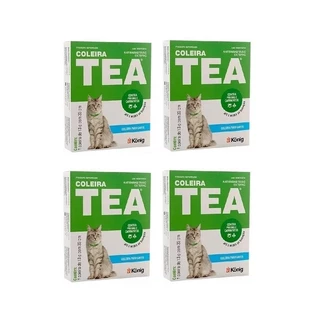 Kit 4 Coleira TEA König 13G Gatos AntiPulga e Carrapato 33cm