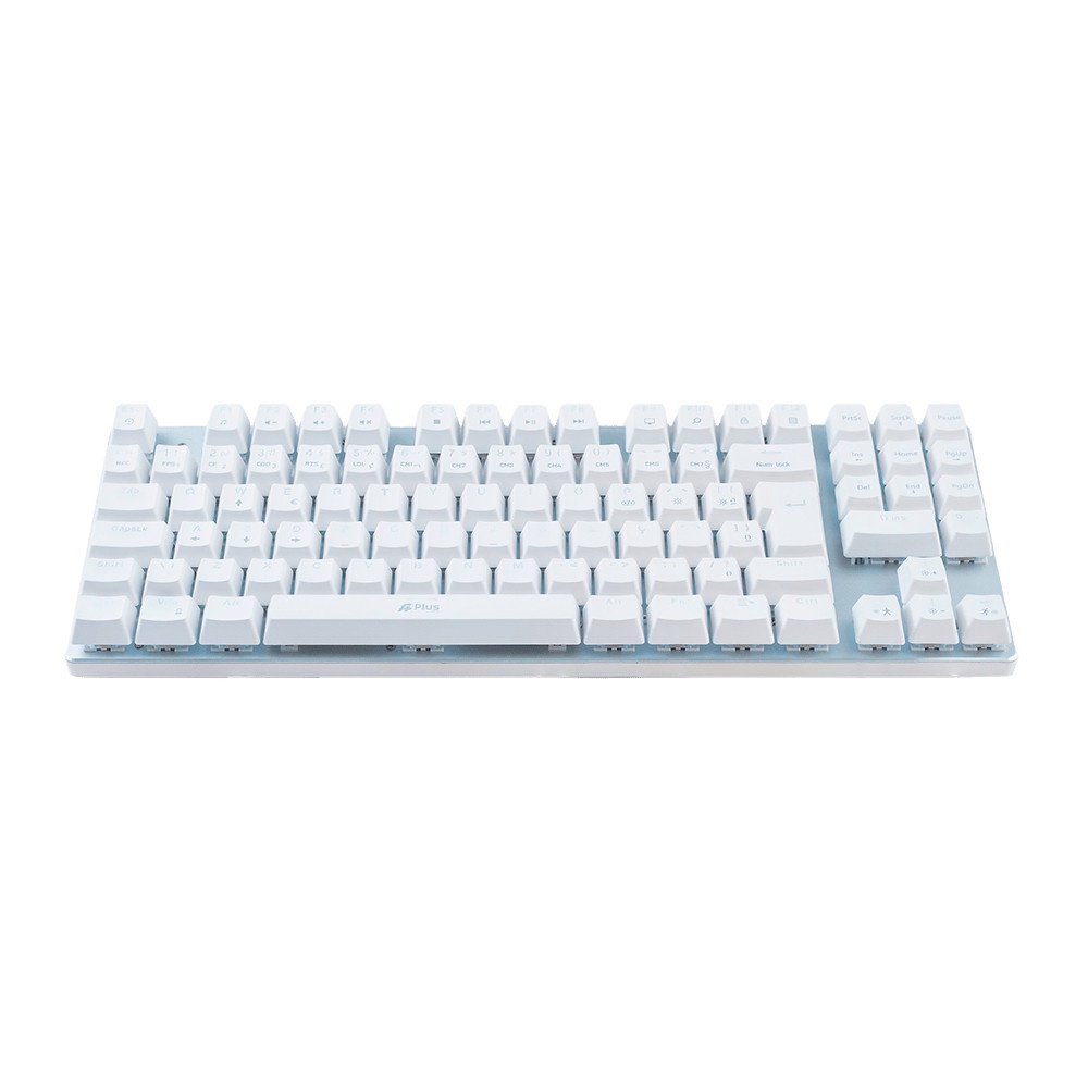 Teclado Gamer APlus Tech Barak White LED Mecânico ABNT2 Switch Outemu Blue - AP-KB-3884W
