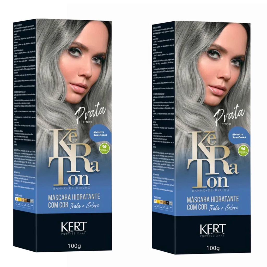 Kit 2 Keraton Tonalizante Banho De Brilho Prata - Kert | Shopee Brasil