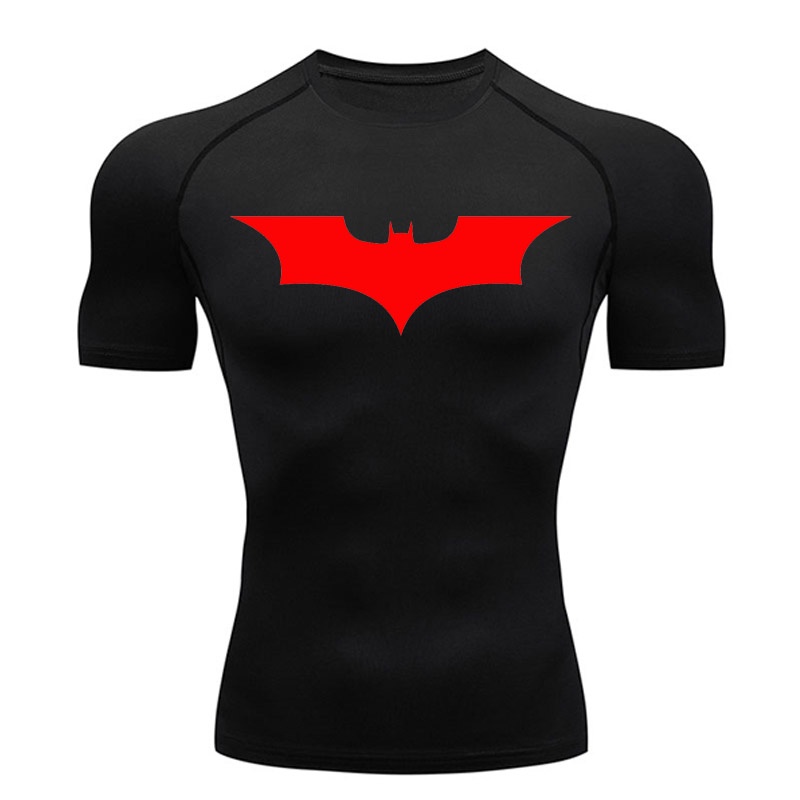 Camisa Superman Black Camiseta de Compressão Blusa Rashguard Slim