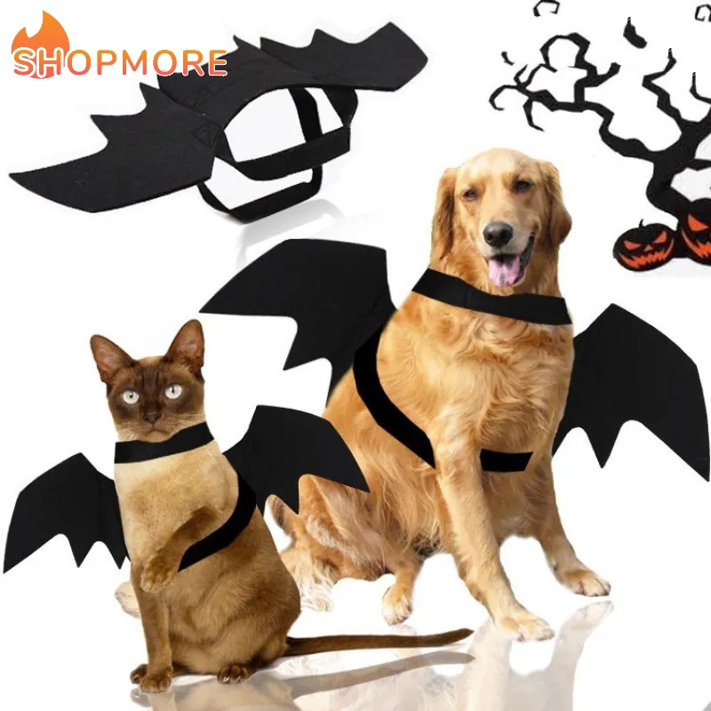 [Serendipity] Cachorro De Estimação Cosplay Fantasias De Asas De Morcego De Halloween Acessórios De Cabeça