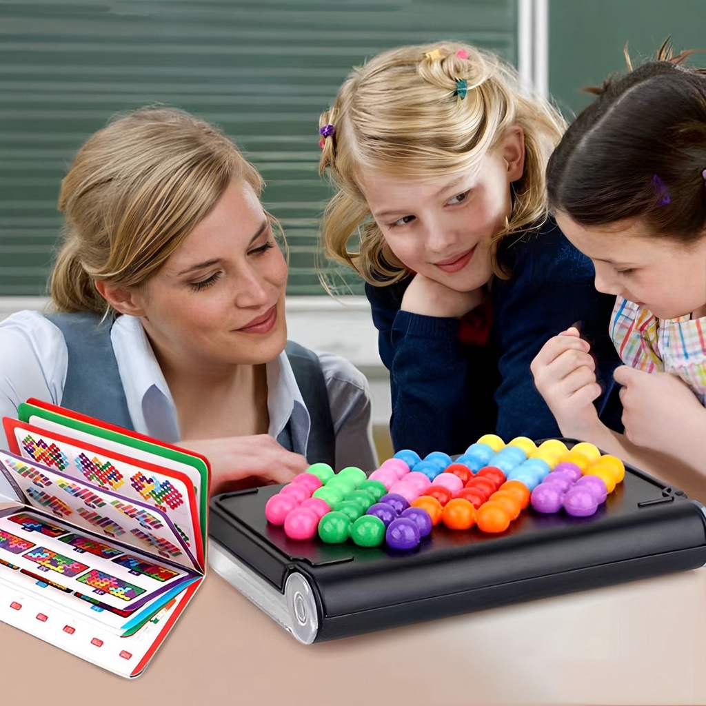 Jogo Pirâmide de Talão inteligente para crianças, quebra-cabeça, brinquedo  educativo com bolas coloridas, quebra-cabeça