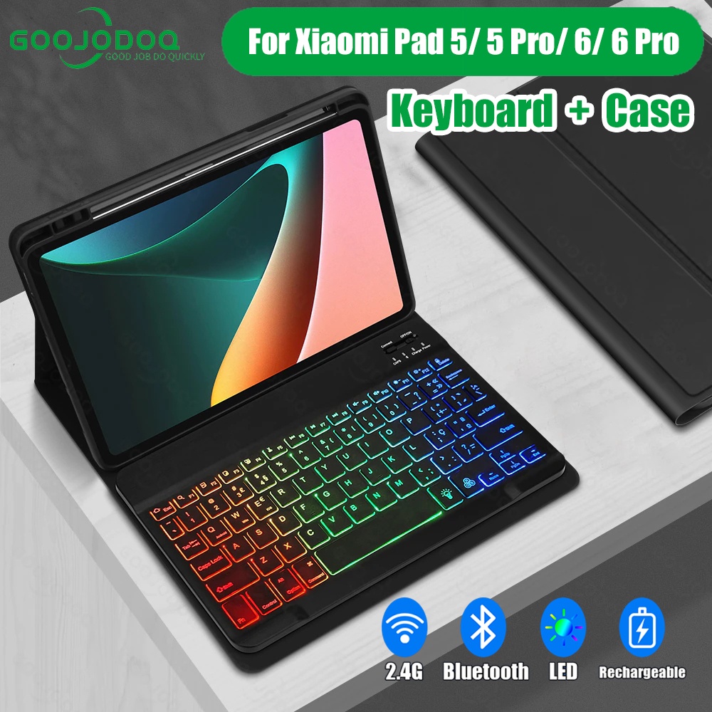 Goojodoq Para xiaomi Pad 5/5 Pro 6/6 Estojo Com Porta-Caneta De Teclado Protetor De Mesa De 11 Polegadas