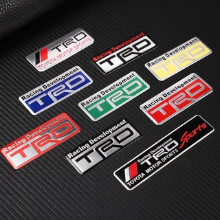 Adesivo De Liga De Alumínio Metálico 3D TRD Escovado Com O Logotipo Da Toyota