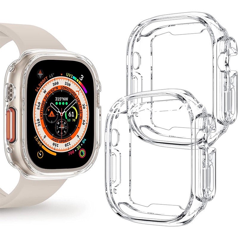 Compre Vidro temperado + capa de relógio para apple watch 8 7 6 se 5 3 4  44mm 40mm protetor de tela iwatch 5 3 2 42mm 38mm capa amortecedora