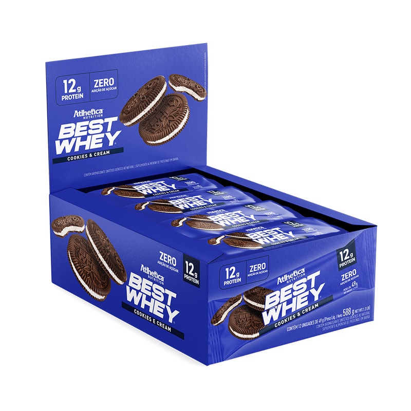 Best Whey Cookies Cream 49g c/ 12unid – Atlhetica