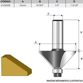 Fresa para Chanfro com Rolamento D-02509 Makita