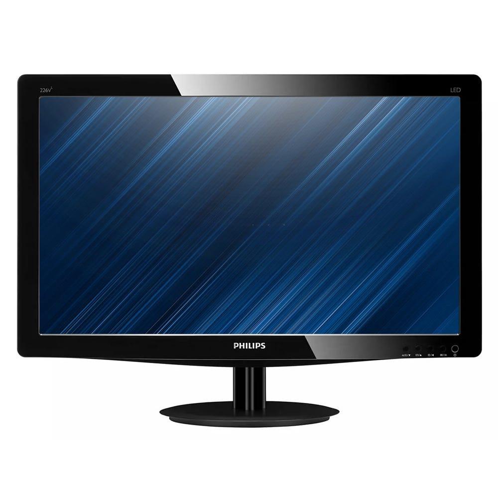 USADO: Monitor Philips 226V3L 22" Full HD Wide Base Fixa VGA/DVI 1920x1080