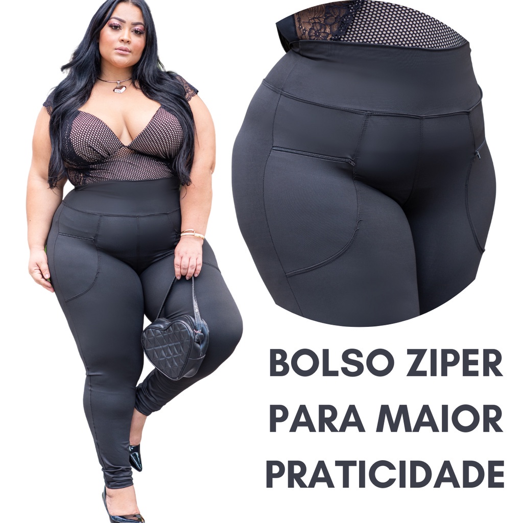 Legging Plus Size Legue Grossa Legging Preta CalÃ§a Legging Grossa - Main Image