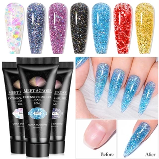 MEET ACROSS 20ml Extensão Gel Polonês Soak Off UV/LED Unhas Para De Dedo De Construção Rápida em Oferta na Shopee