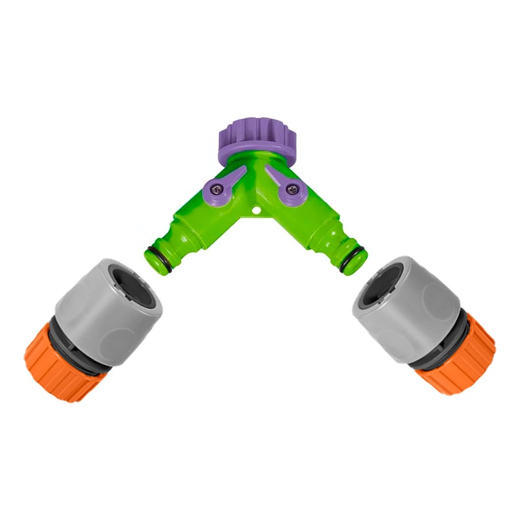 Derivação Y 3/4 Abre / Fecha Com Engate Rápido Para 1/2 Tramontina p/ Mangueira de Jardim 1/2 Gramados Hortas